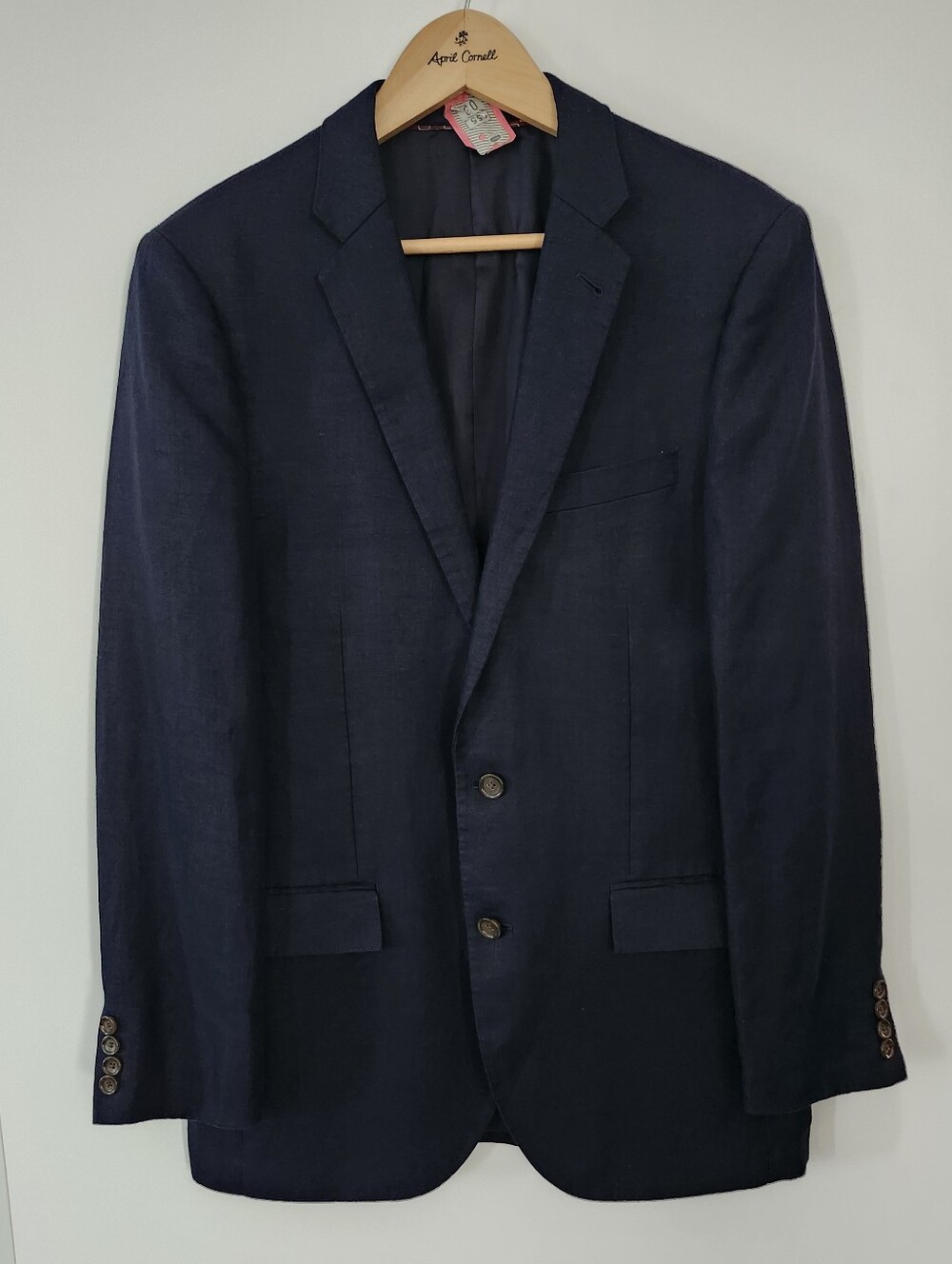 J.  CREW Ludlow Men's 40L Navy Blue Linen Suit Jacket Slim Fit | Smart Casual